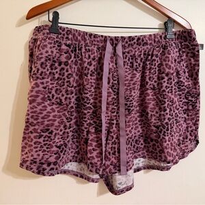 Cacique Purple Leopard Print Pajama Shorts size 18/20